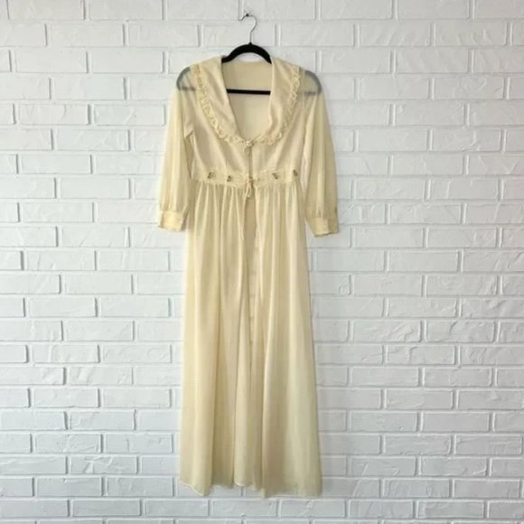 Vintage Union Made in USA Long Dressing Gown Nylon Size XXS/XS - Picture 1 of 14